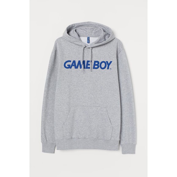 H&M GAME BOY Printed hoodie in Light grey marl - Picture 1 of 1